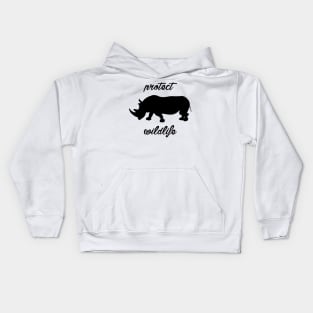 protect wildlife - rhino Kids Hoodie